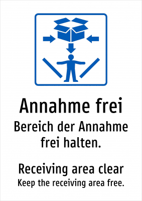 Annahme frei - Bereich der Annahme frei halten.