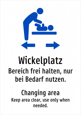 Wickelplatz - Bereich frei halten, nur bei Bedarf nutzen.