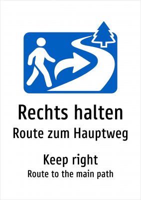 Rechts halten - Route zum Hauptweg
