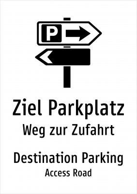 Ziel Parkplatz - Weg zur Zufahrt