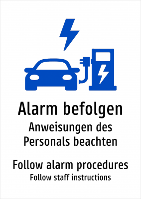 Alarm befolgen - Anweisungen des Personals beachten