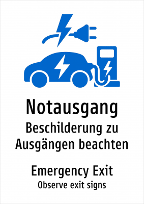 Notausgang - Beschilderung zu Ausgängen beachten