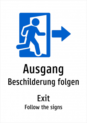 Ausgang - Beschilderung folgen