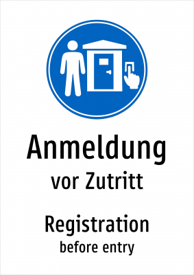 Anmeldung - vor Zutritt