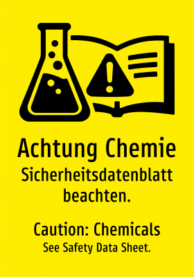 Achtung Chemie - Sicherheitsdatenblatt beachten.