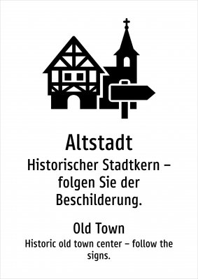 Altstadt - Historischer Stadtkern – folgen Sie der Beschilderung.