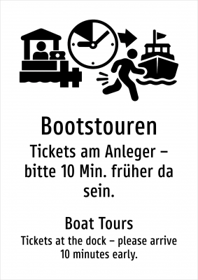 Bootstouren - Tickets am Anleger – bitte 10 Min. früher da sein.