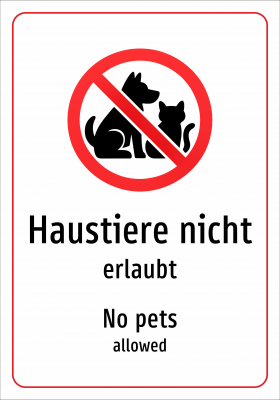 Haustiere nicht - erlaubt