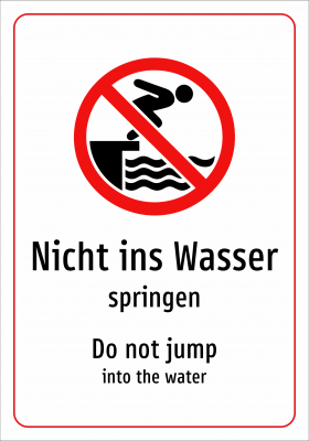 Nicht ins Wasser - springen