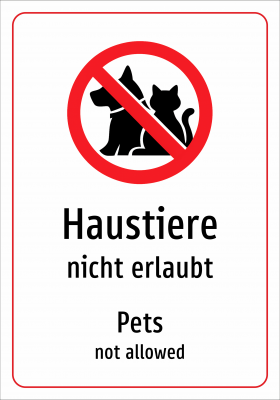 Haustiere - nicht erlaubt