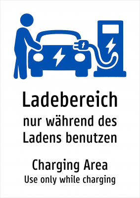 Ladebereich - nur während des Ladens benutzen