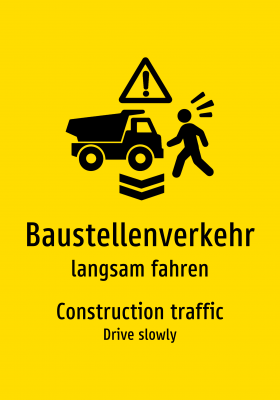 Baustellenverkehr - langsam fahren