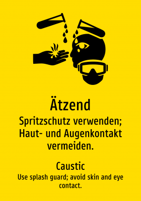 Ätzend - Spritzschutz verwenden; Haut- und Augenkontakt vermeiden.