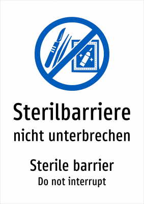 Sterilbarriere - nicht unterbrechen
