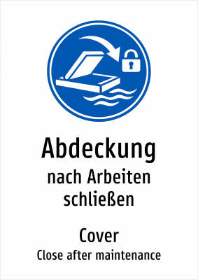 Abdeckung - nach Arbeiten schließen