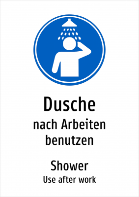Dusche - nach Arbeiten benutzen