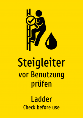 Steigleiter - vor Benutzung prüfen