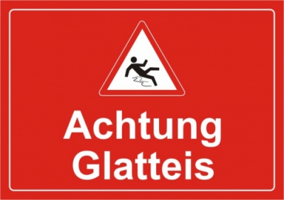 Achtung Glatteis (rot)