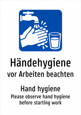 Händehygiene - vor Arbeiten beachten