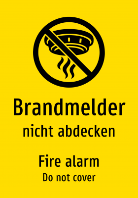 Brandmelder - nicht abdecken
