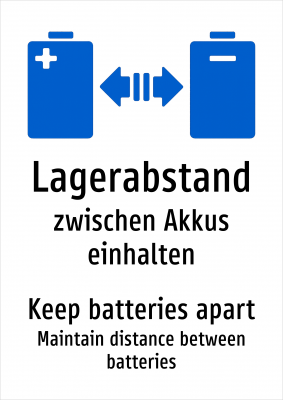 Lagerabstand - zwischen Akkus einhalten