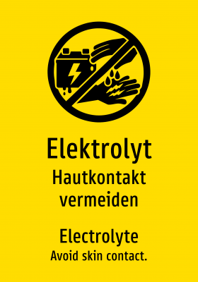 Elektrolyt - Hautkontakt vermeiden