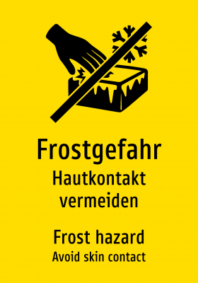 Frostgefahr - Hautkontakt vermeiden