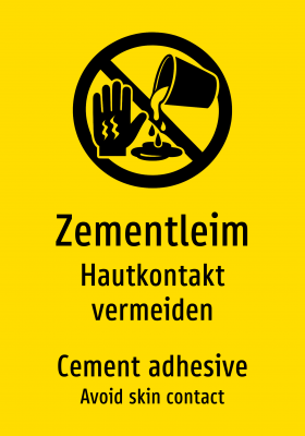 Zementleim - Hautkontakt vermeiden
