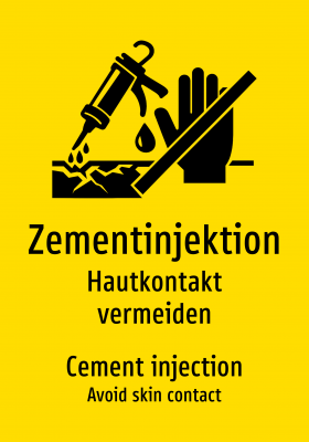 Zementinjektion - Hautkontakt vermeiden