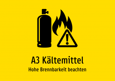 A3 Kältemittel - Hohe Brennbarkeit beachten