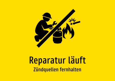 Reparatur läuft - Zündquellen fernhalten