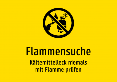 Flammensuche - Kältemittelleck niemals mit Flamme prüfen