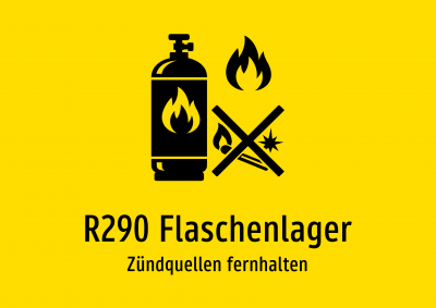 R290 Flaschenlager - Zündquellen fernhalten
