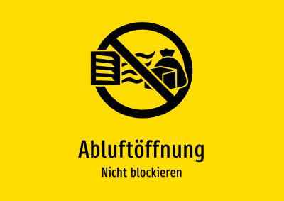 Abluftöffnung - Nicht blockieren