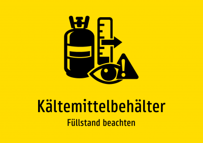 Kältemittelbehälter - Füllstand beachten