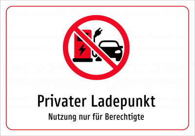 Privater Ladepunkt - Nutzung nur für Berechtigte