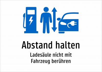 Abstand halten - Ladesäule nicht mit Fahrzeug berühren