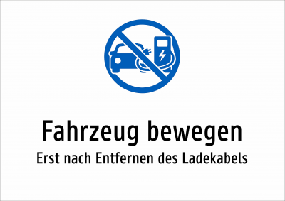 Fahrzeug bewegen - Erst nach Entfernen des Ladekabels