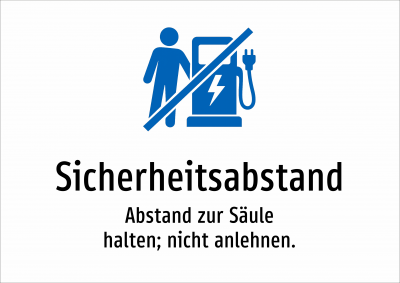 Sicherheitsabstand - Abstand zur Säule halten; nicht anlehnen.
