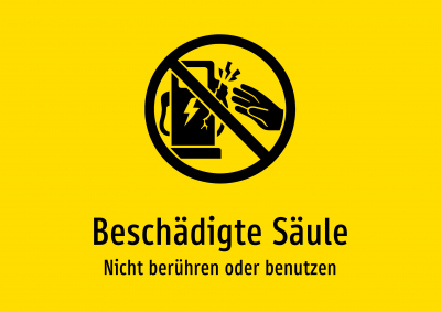Beschädigte Säule - Nicht berühren oder benutzen