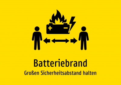Batteriebrand - Großen Sicherheitsabstand halten