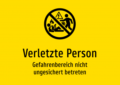 Verletzte Person - Gefahrenbereich nicht ungesichert betreten
