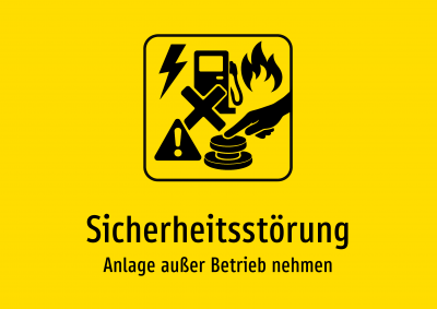 Sicherheitsstörung - Anlage außer Betrieb nehmen