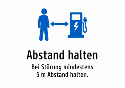 Abstand halten - Bei Störung mindestens 5 m Abstand halten.