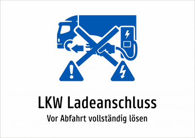 LKW Ladeanschluss - Vor Abfahrt vollständig lösen