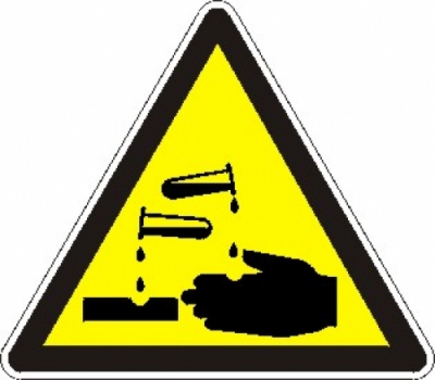 Warnung vor ätzenden Stoffen