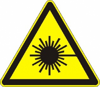 Warnung vor Laserstrahl