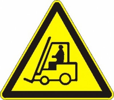 Warnung vor Gabelstabler