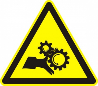 Quetschgefahr bei Zahnrädern