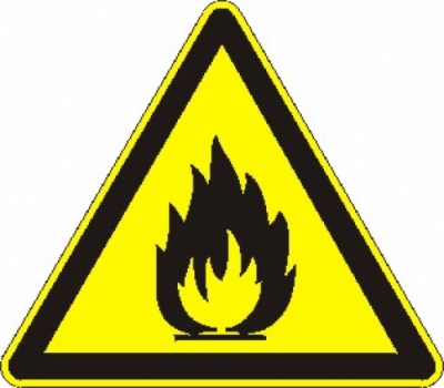 Warnung vor feuergefährlichen Stoffen